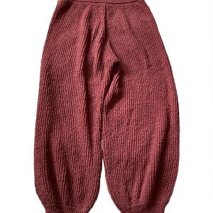 Free People Ribbed Knit Burgundy Pants
